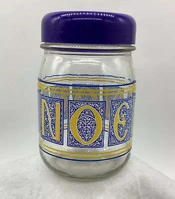 Vintage Christmas Candy Jar With Blue Lid Noel Pre-owned. • $12.99
