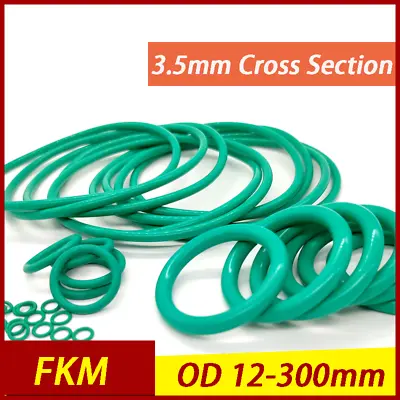 £2.27 • Buy FKM O-Rings 3.5mm Cross Section Seal Rubber Gasket Fluorine Rubber OD 12mm-300mm