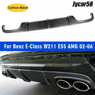 REAL CARBON Rear Bumper Diffuser Lip For Mercedes Benz W211 E55 AMG Sedan 02-06 • $326.99