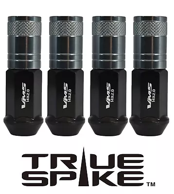 20 True Spike 70mm 1/2  Steel Lug Nuts Gunmetal Tuner Caps For Ford Lincoln • $139.95