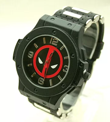 Marvel Comics DeadPool Logo Accutime Watch Large Men's New NOS Box • $47.54