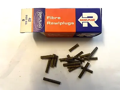 Vintage Box Fibre Rawlplugs Size No. 6 - 42 Per Box - New Old Stock • £5.95