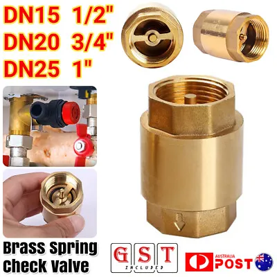 Brass Spring Check Valve 15-25MM 1/2  3/4  1  Check Valve One-Way Valve • $15.08