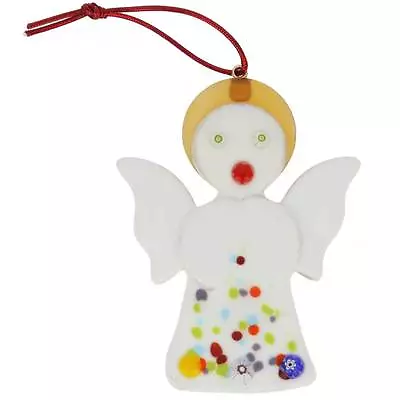 GlassOfVenice Murano Glass Angel Christmas Ornament - White • $39.95