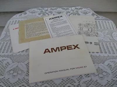 VTG  Ampex Micro Recorder 87 Cassette Player Stereo OPERATION MANUAL/SCHEMATICS • $16