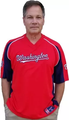 Washington Nationals Cooperstown Clean Up Hitter V Neck Jersey By Majestic • $16.95