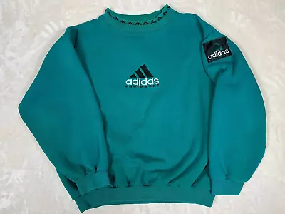 VINTAGE Adidas Equipment Teal Green Pullover Crewneck Sweatshirt Mens XL 90s • $49.99