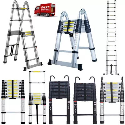  8.5FT-20.3FT Multi-Purpose Aluminium Step Telescopic Folding Ladder Extendable • $74.81