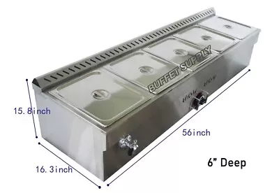 5-Deep Pan Propane Gas Steam Table Stainless Food Warmer 6  Deep 1/2 Pans New • $647.66