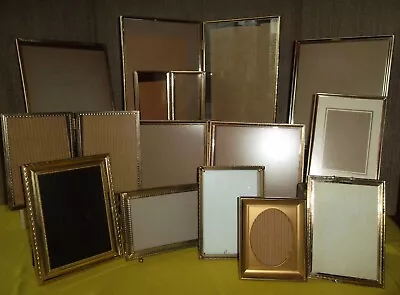 Vintage Set 13 Double Hinged 8 X 10 5X7 Ornate Filigree Gold Metal Picture Frame • $49.99