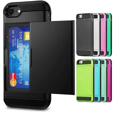 $7.95 • Buy IPhone 13 12 11 Pro XS MAX XR X 8 7 Plus Slide Card Shockproof Case Cover