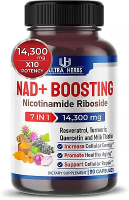 NAD+ Boosting Supplement 14300 Mg NR With Resveratrol Quercetin Milk Thistle • $24.89