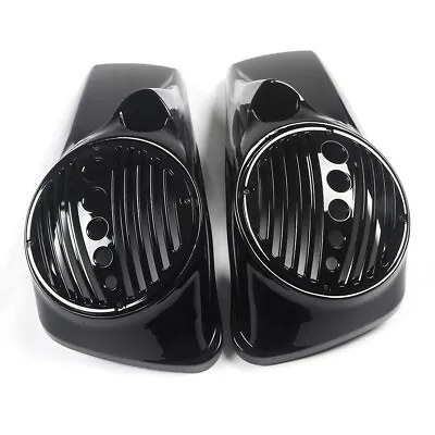 Gloss Black 8  Speaker Lids W/ Tweeter Port For Harley Touring Street 2014-2021 • $199.95