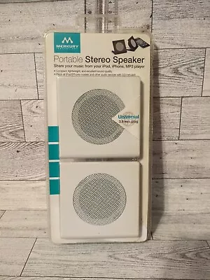 MERKURY M-SPW250 3.5mm Vertical Flat Speakers - Retail Packaging - White • $9.99