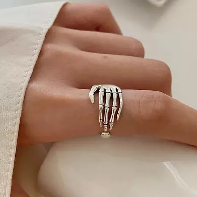 Resizable Good-looking Skeleton Hand Style Silver  Finger Ring For Men And Women • $4.99