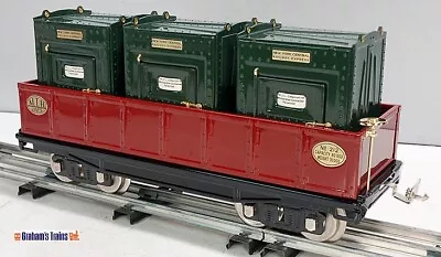 MTH Standard Tinplate 212 Maroon W Brass Gondola With Containers 10-1073 *ST • $295