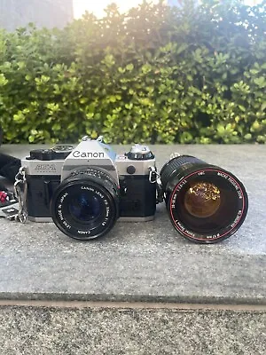 Canon AE-1  Program35mm Film Camera Canon 50mm F/1.8 FD & Vivitar Series 1 28-90 • $200