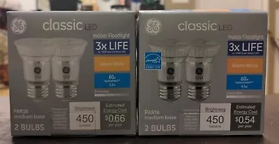 $18.99 • Buy GE Classic 60W Eq. LED Par 16 Warm White Dimmable Flood Lights 2 Boxes Of 2
