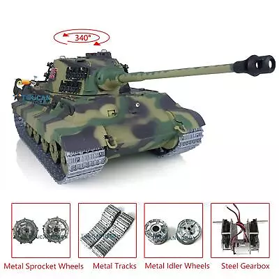 Henglong 1/16 7.0 King Tiger RTR 2.4G 3888A RC Tank Metal Tracks Upgraded Smoke • $230.05