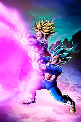 Dragon Ball Father Son Attack Vegeta Trunks 12inx 18in Poster Free Shipping • $9.95