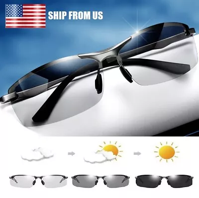 2 × Polarized Photochromic Sunglasses Men Summer Driving Transition Lens Glasses • $7.55