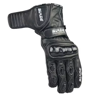 Blade Leather Motorcycle Gloves Motorbike Waterproof Thermal Winter Summer • £23.99