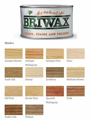 Briwax Original Natural Wax Polish Wood Furniture Cleans Stains All Colours/Size • £17.89