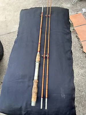 8ft 3 Piece Split Bamboo Baitcasting Fishing Rod With German Silver Fittings   • $130