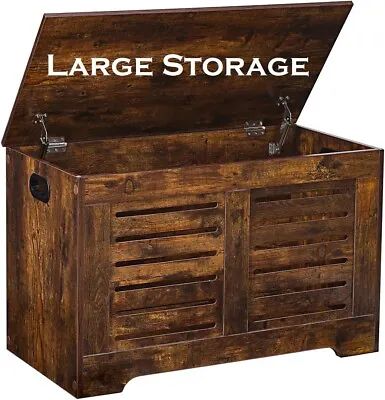 Vintage Wooden Chest Storage Trunk Box Bench Living Room Coffee Table Home Decor • $91.99