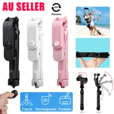 $12.18 • Buy Bluetooth Unipod Selfie Stick Rotating Tripod Wireless Remote For Mobile Phone