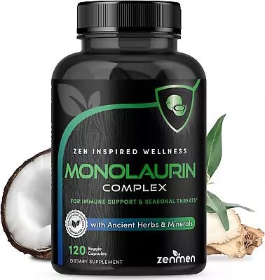 Monolaurin Capsules Supplement - Tick Bite Immune Support - Lauric Acid Astraga • $43.44