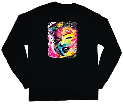 Long Sleeve T-shirt For Men Marilyn Monroe Black Light Design Edm Rave Tee Shirt • $12.95