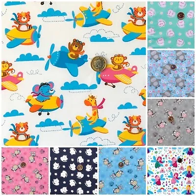 Polycotton Fabric Quality Craft Material Metre Fat Quarter CHILDRENS ANIMALS C • £2.70