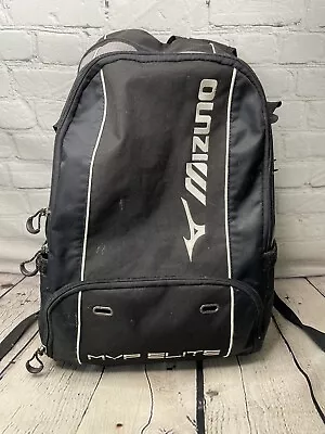 Mizuno MVP Elite Baseball Backpack Athletic Spots Bag Black/Silver • $15