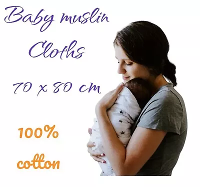 Large Printed Muslin Squares Baby Cloth Nappy Bibs Wipes Baby Shower Gift UK • $4