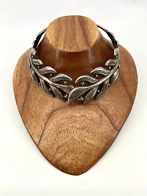 Margot De Taxco Sterling Silver Leaf & Berries Hilario Lopez Mexico Necklace • $750