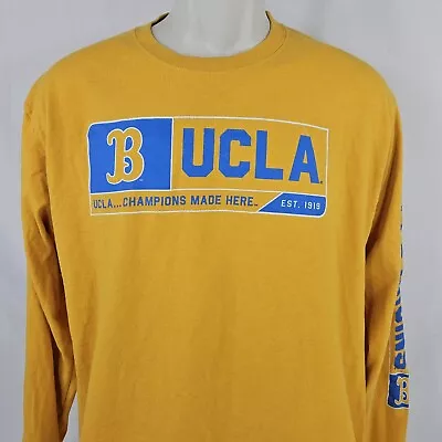 Russell UCLA Bruins T Shirt Men Size Large 42-44 Yellow Long Sleeve Lightweight • $6.06