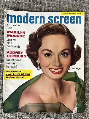 Modern Screen Magazine April 1955 Ann Blyth Marilyn Monroe Audrey Hepburn • $11.51