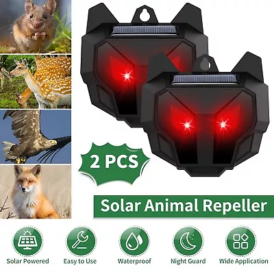 2pcs Solar Nocturnal Animal Repeller W/LED Light Raccoon Skunk Deer Deterrent US • $19.95