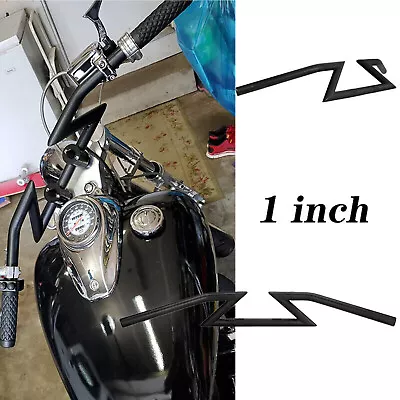 $59.99 • Buy 1'' Motorcycle Handlebars Z-Bar Drag Bars For Harley Honda Yamaha Suzuki Black