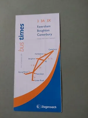 Stagecoach Bus Timetables Services 33A & 3X From Canterbury Kent -... • £1.75