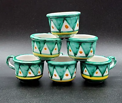 Vietri Hand Signed Hand Painted Limoncello Cups Miniature Set 6 Six 1 Oz Italy • $69.89