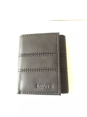 Mens Black Levis Leather Wallet Nw Classic Tri Fold • £31.99