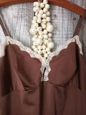 Vintage 60's Nightgown Slip Dress Van Raalte Lingerie Floral Lace Gorgeous M • $25