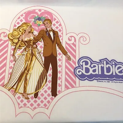 Vtg Superstar Barbie Ken 2 Pillowcases Fabric Panel Golden Dream Elegance 1981 • $34.99