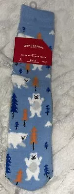 Wondershop @Target Men's Super Soft Crew Christmas Polar Bear Print Socks 6-12 • $2.99