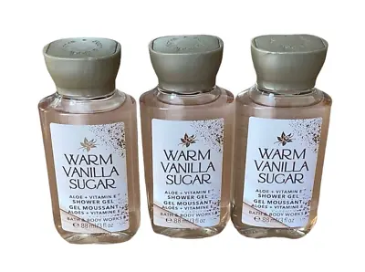 3 X Warm Vanilla Sugar Travel Size Shower Gel 3 Fl.oz. Bath & Body Works New • £19.30