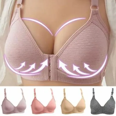 Push Up Bra Women Front Closure Wireless Lingerie Bras Vest  Underwear * UK • £7.38