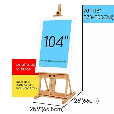 Studio Easel Large H-Frame Easel 70 -118  H Artist Easel Holds Canvas Art Up • $140.76