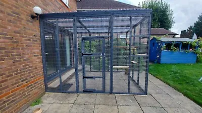 Catio / Cat Lean To 6ft X 9ft X 8ft Tall Painted Grey Play Pen Waterproof Roof • £1298